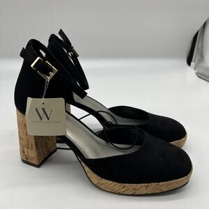 Worthington Womens Panama Block Heel Pumps Black Size 8.5M